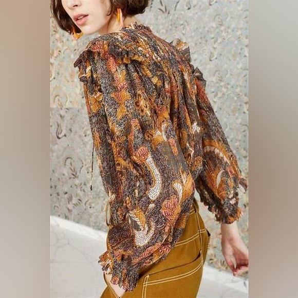 Ulla Johnson Lara Blouse in Amber - Picture 2 of 7